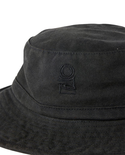 Rip Curl Search Canvas Wide Brim Bucket Hat in Black
