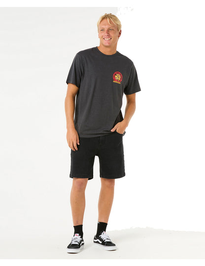 Rip Curl Shaper Address Short Sleeve T-Shirt in Washed Black