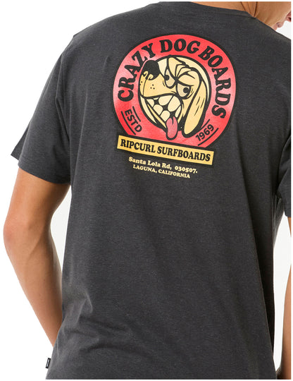 Rip Curl Shaper Address Short Sleeve T-Shirt in Washed Black