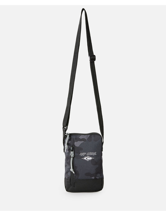 Rip Curl Slim Pouch Camo Cross Body Bag in Black/Grey