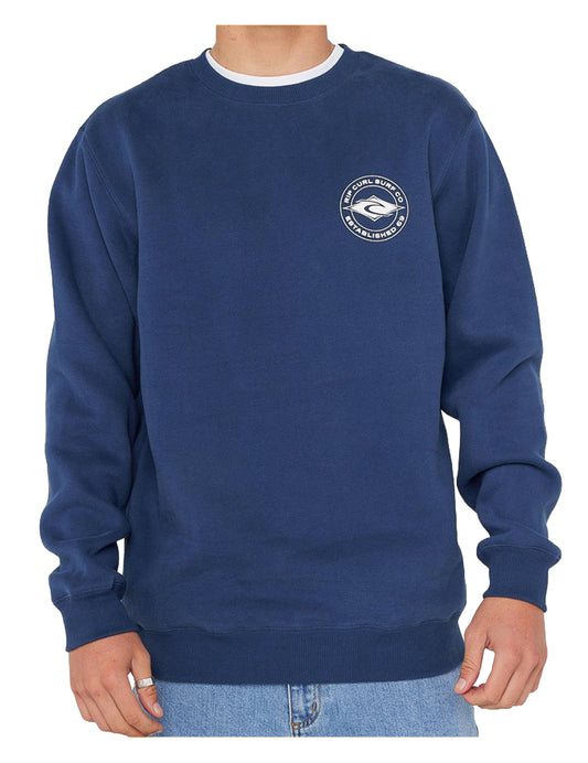 Rip Curl Staple Crew Sweatshirt in Light Navy