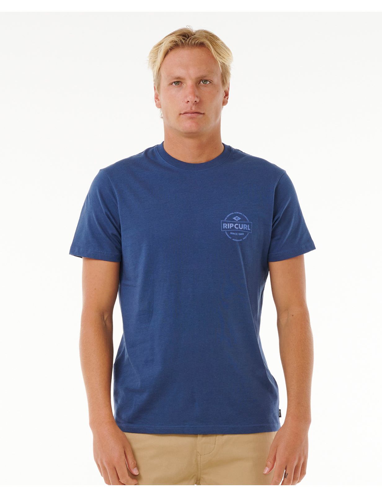 Rip Curl Staple Short Sleeve T-Shirt in Washed Navy