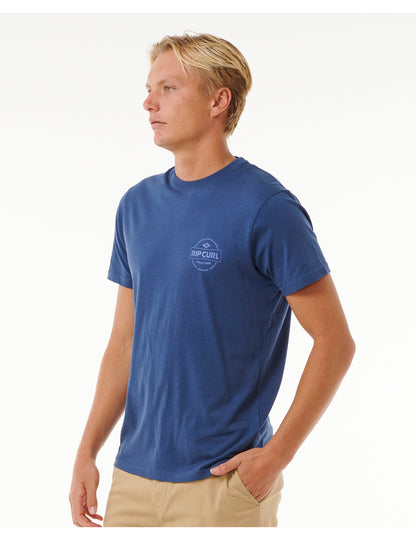 Rip Curl Staple Short Sleeve T-Shirt in Washed Navy