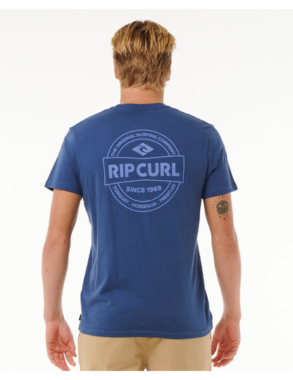 Rip Curl Staple Short Sleeve T-Shirt in Washed Navy