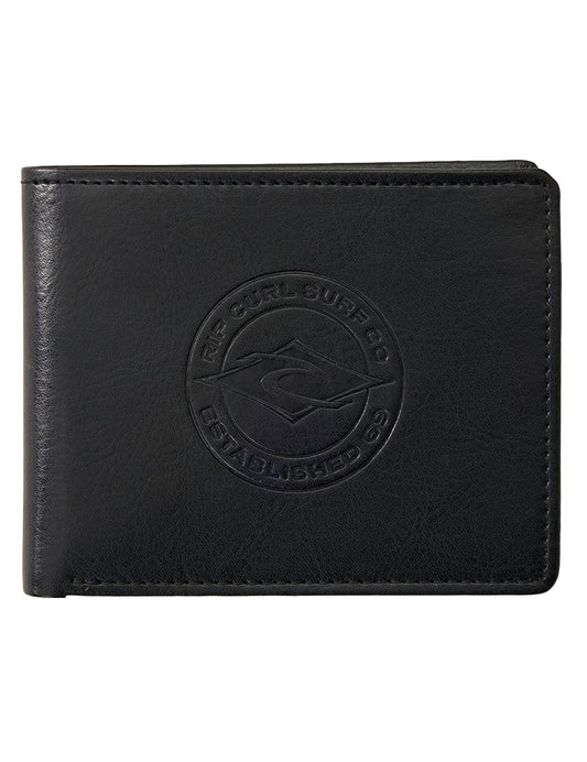 Rip Curl Stapler PU All Day Faux Leather Wallet in Black