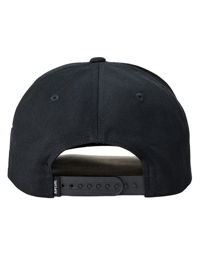 Rip Curl Stapler Snapback Curved Peak Cap in Black