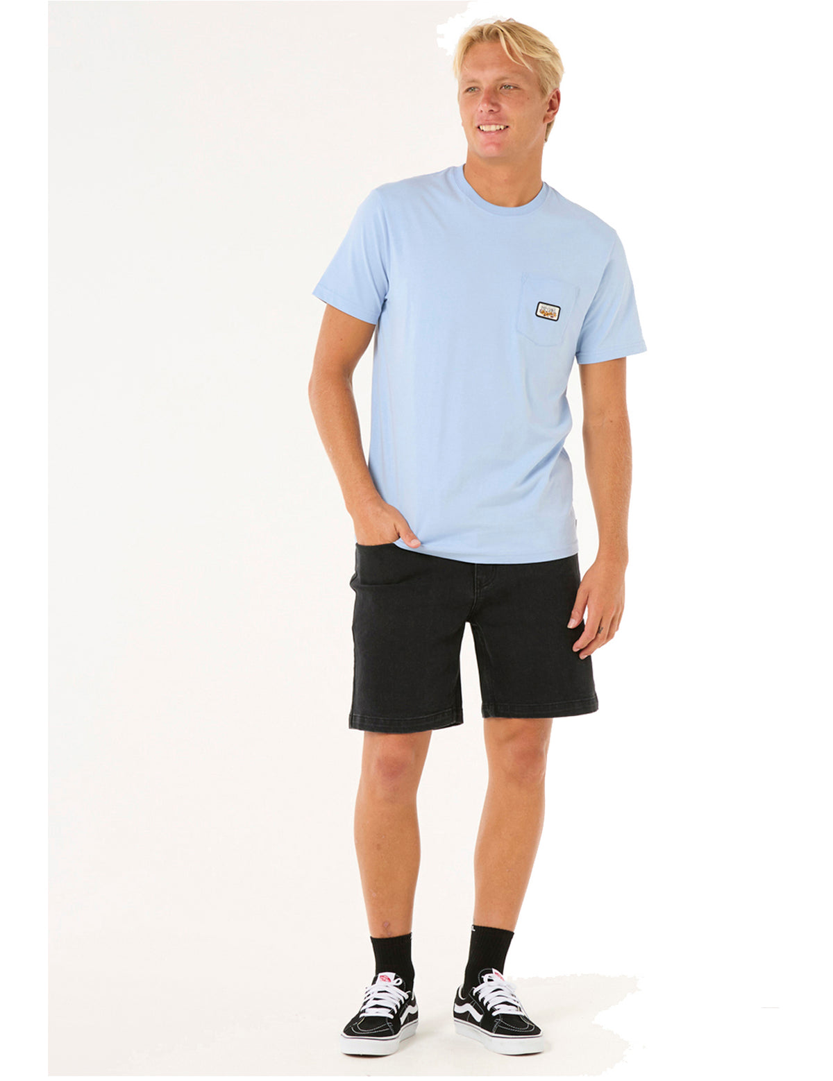 Rip Curl Surf Paradise Badge Short Sleeve T-Shirt in Ice Blue