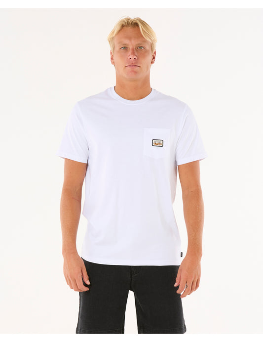 Rip Curl Surf Paradise Badge Short Sleeve T-Shirt in White