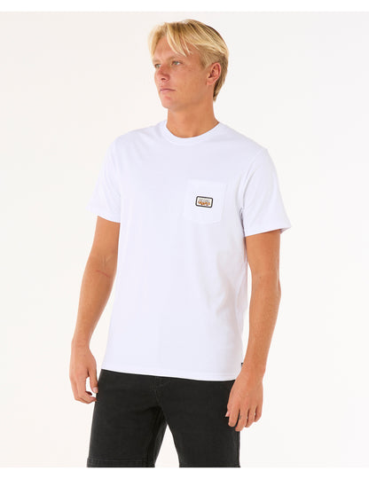 Rip Curl Surf Paradise Badge Short Sleeve T-Shirt in White