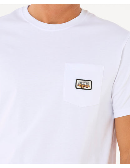 Rip Curl Surf Paradise Badge Short Sleeve T-Shirt in White