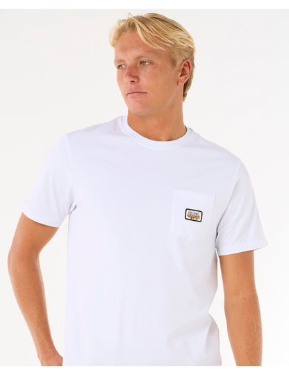 Rip Curl Surf Paradise Badge Short Sleeve T-Shirt in White