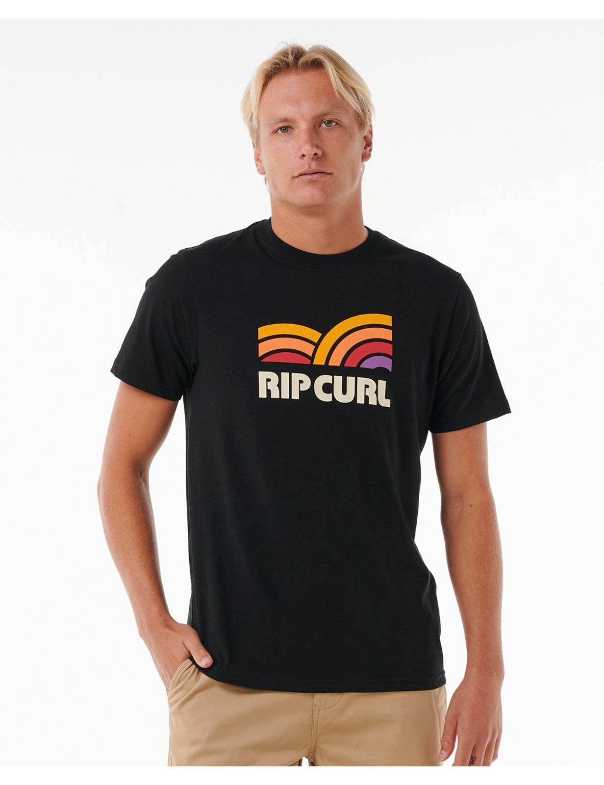 Rip Curl Surf Revival Capture Short Sleeve T-Shirt in Black