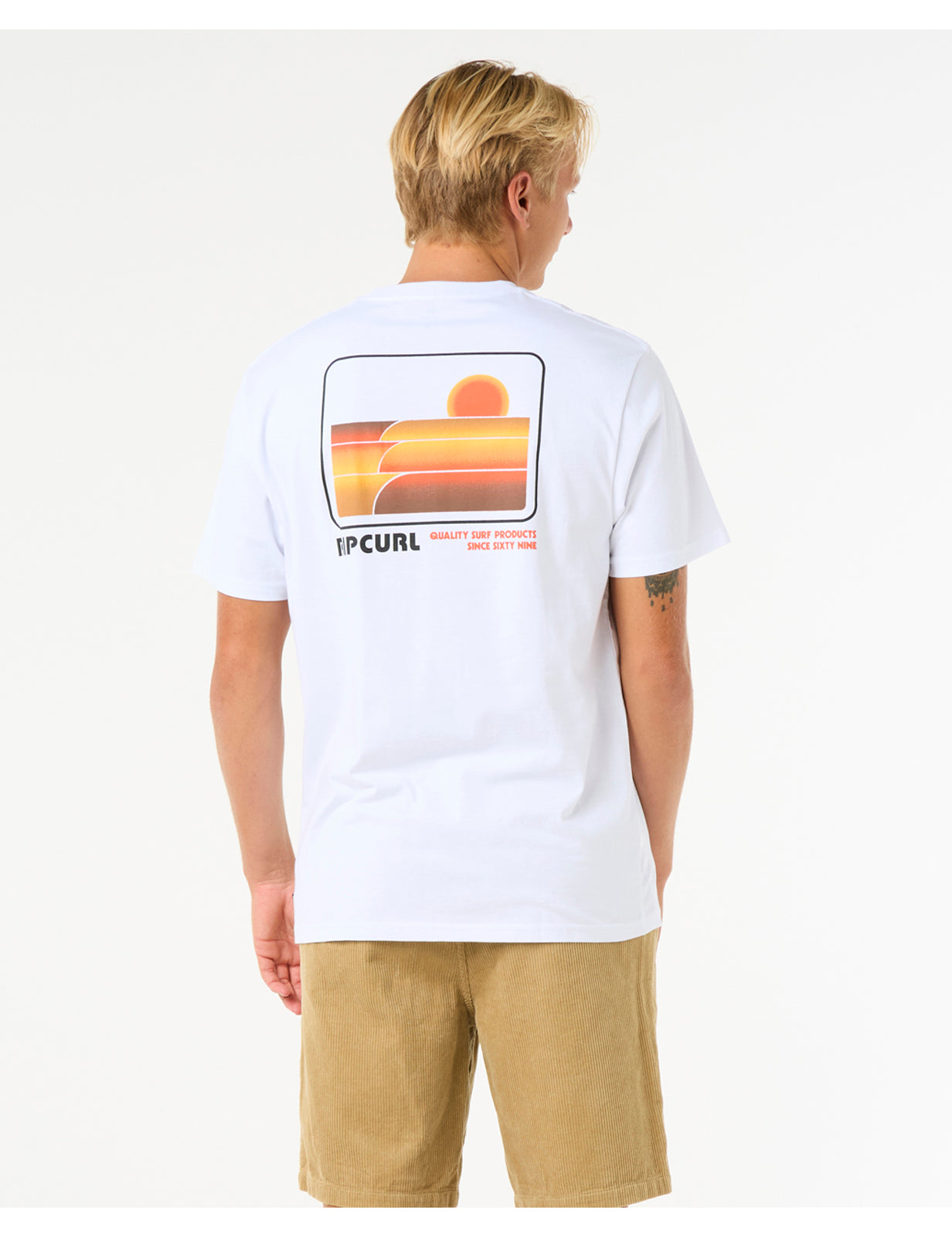Rip Curl Surf Revival Stacked Short Sleeve T-Shirt in White