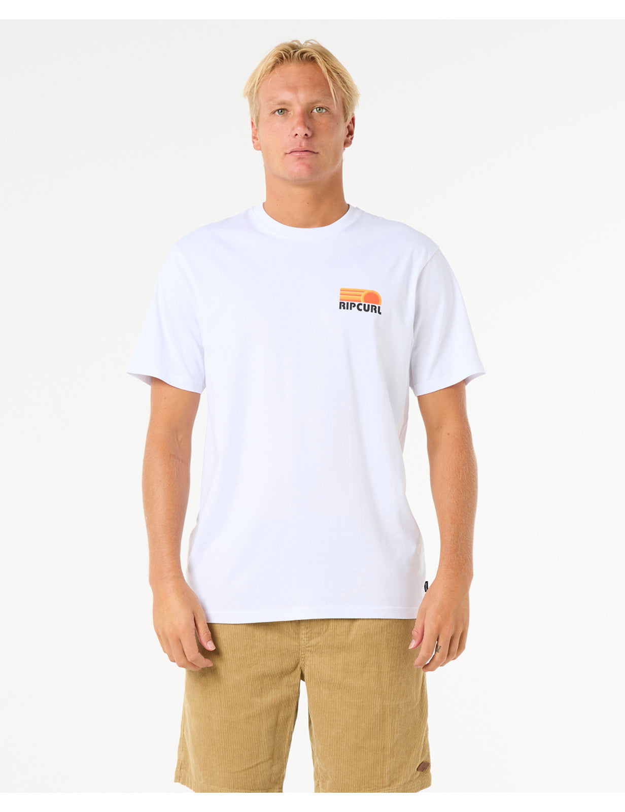 Rip Curl Surf Revival Stacked Short Sleeve T-Shirt in White