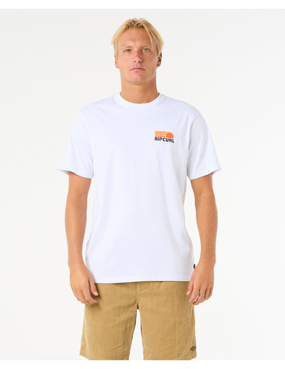 Rip Curl Surf Revival Stacked Short Sleeve T-Shirt in White
