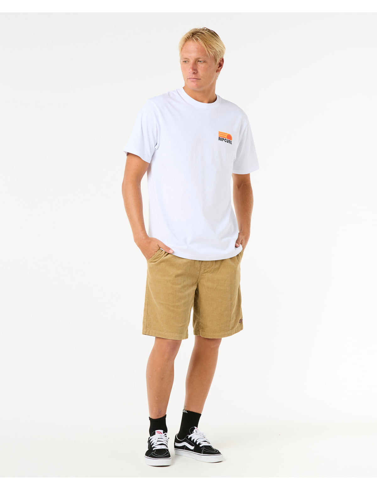 Rip Curl Surf Revival Stacked Short Sleeve T-Shirt in White