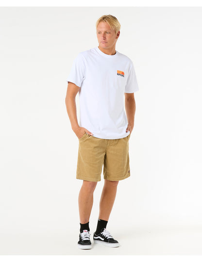 Rip Curl Surf Revival Stacked Short Sleeve T-Shirt in White