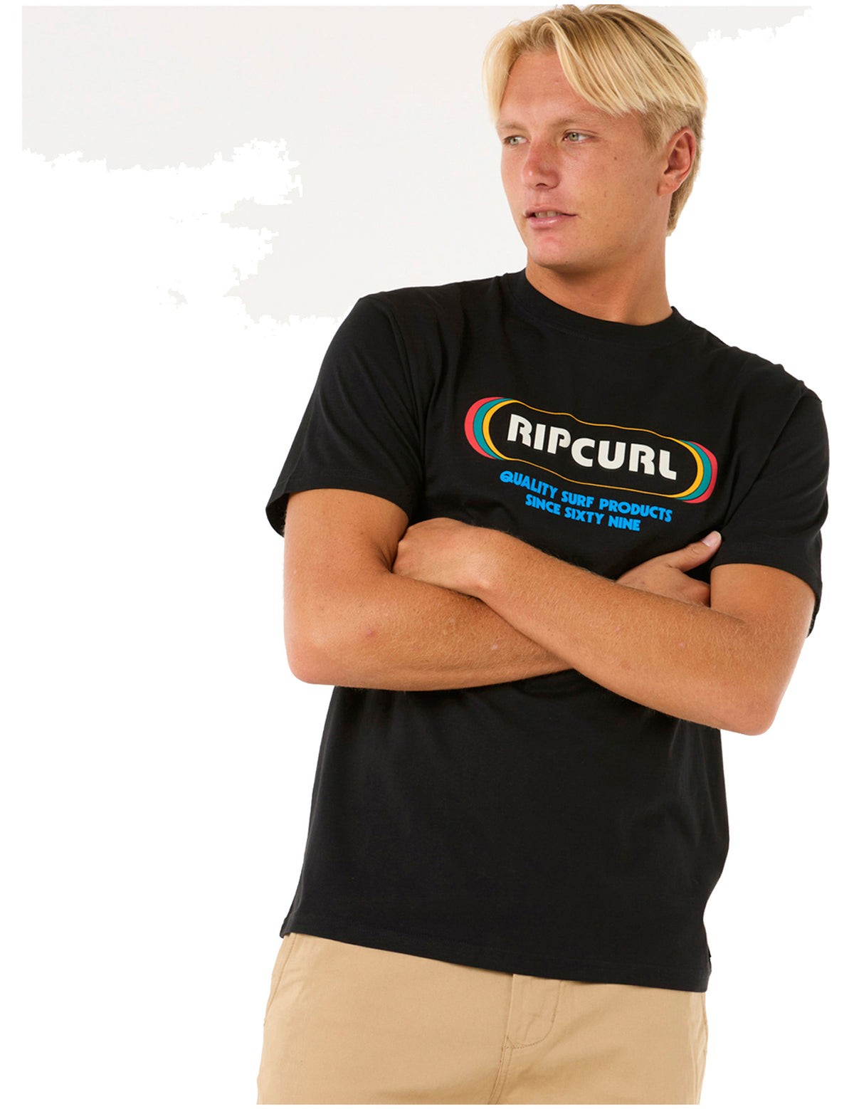 Rip Curl Surf Revival Yo Mumma Short Sleeve T-Shirt in Black