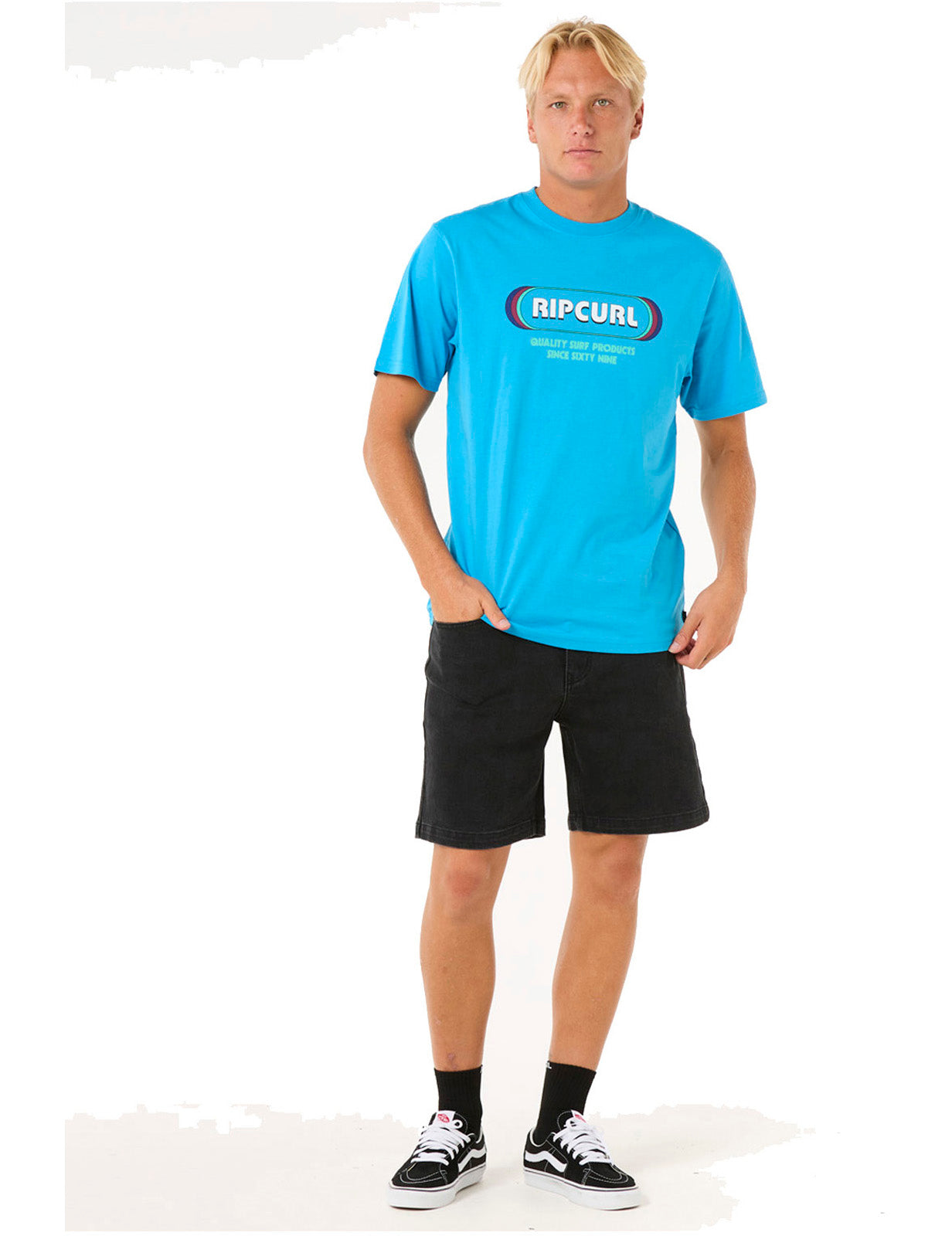 Rip Curl Surf Revival Yo Mumma Short Sleeve T-Shirt in Blue Paint