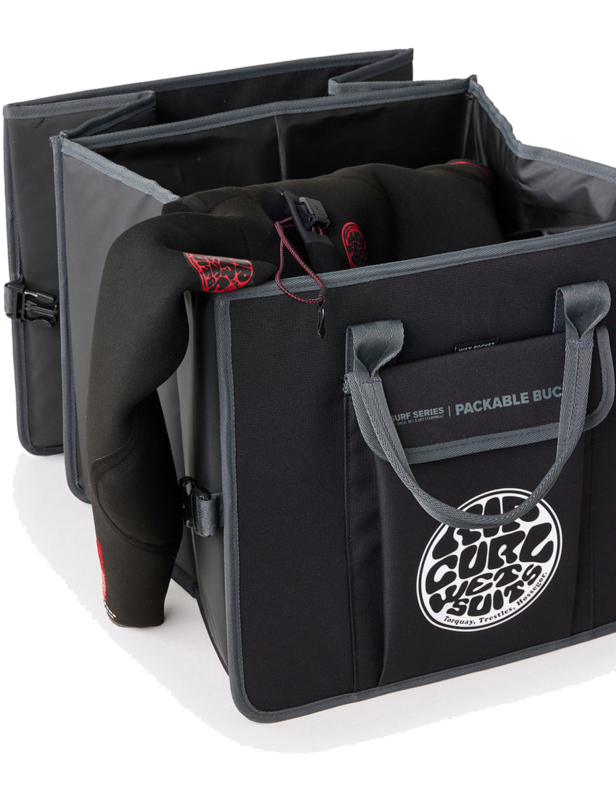 Rip Curl Surf Series Anti-Chaos Bucket Holdall in Black/Grey