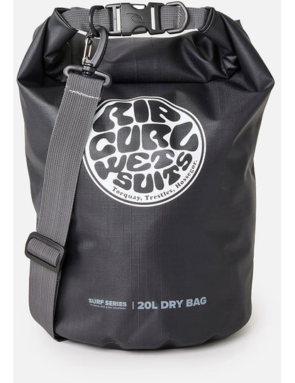 Rip Curl Surf Series Barrel Bag 20L Dry Bag in Black/Grey