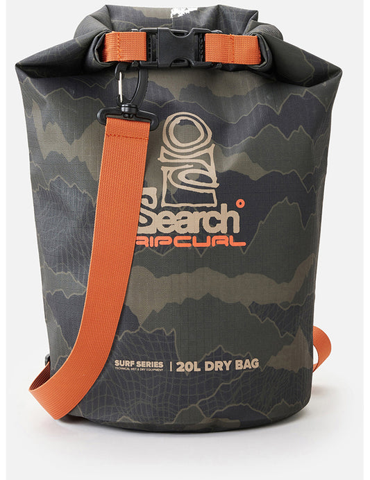 Rip Curl Surf Series Barrel Bag 20L Dry Bag in Black/Olive