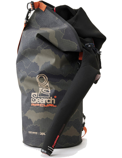 Rip Curl Surf Series Barrel Bag 20L Dry Bag in Black/Olive
