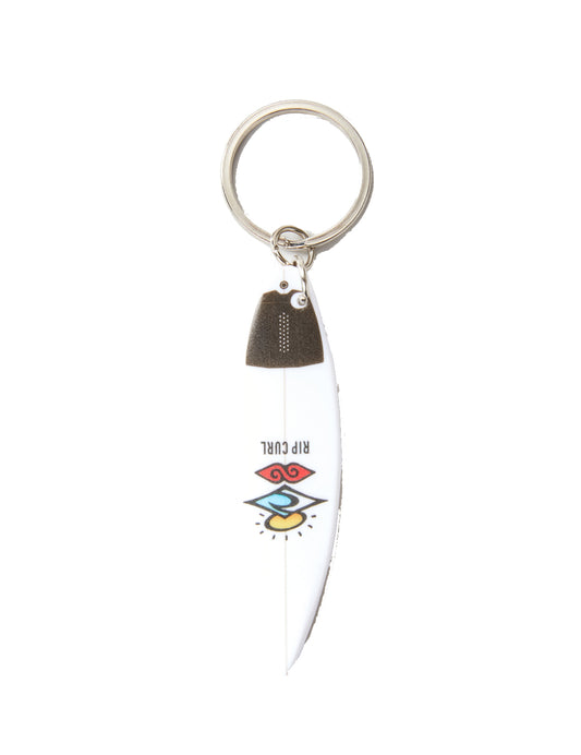 Rip Curl Surfboard Keyring in White/Red