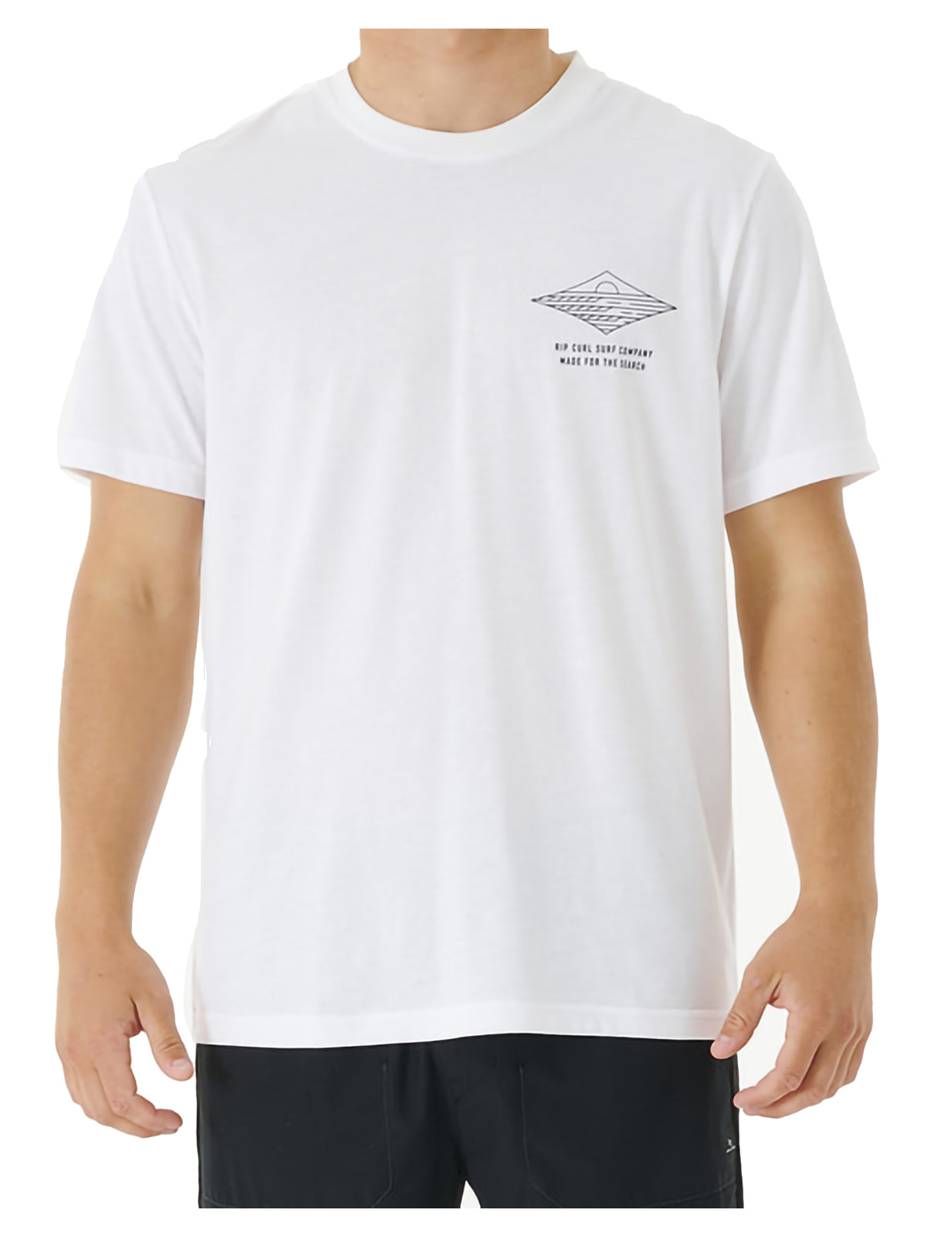 Rip Curl Vaporcool Line Up Short Sleeve T-Shirt in White/Blue