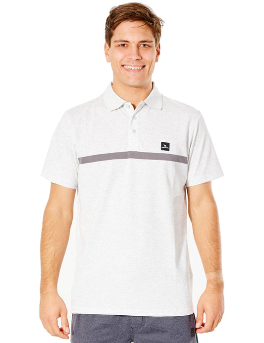 Rip Curl Vaporcool Varial Short Sleeve Polo Shirt in Snow Marle