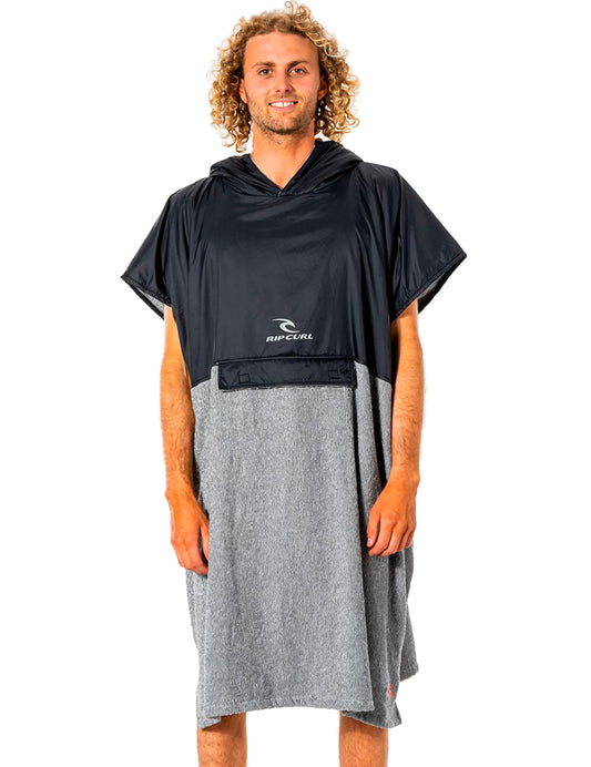 Rip Curl Viral Anti-Series Changing Robe in Black/Grey