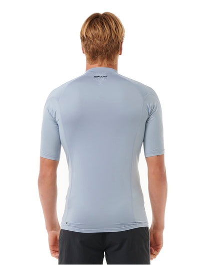 Rip Curl Waves UPF Performance Short Sleeve Rash Vest in Sparky Blue