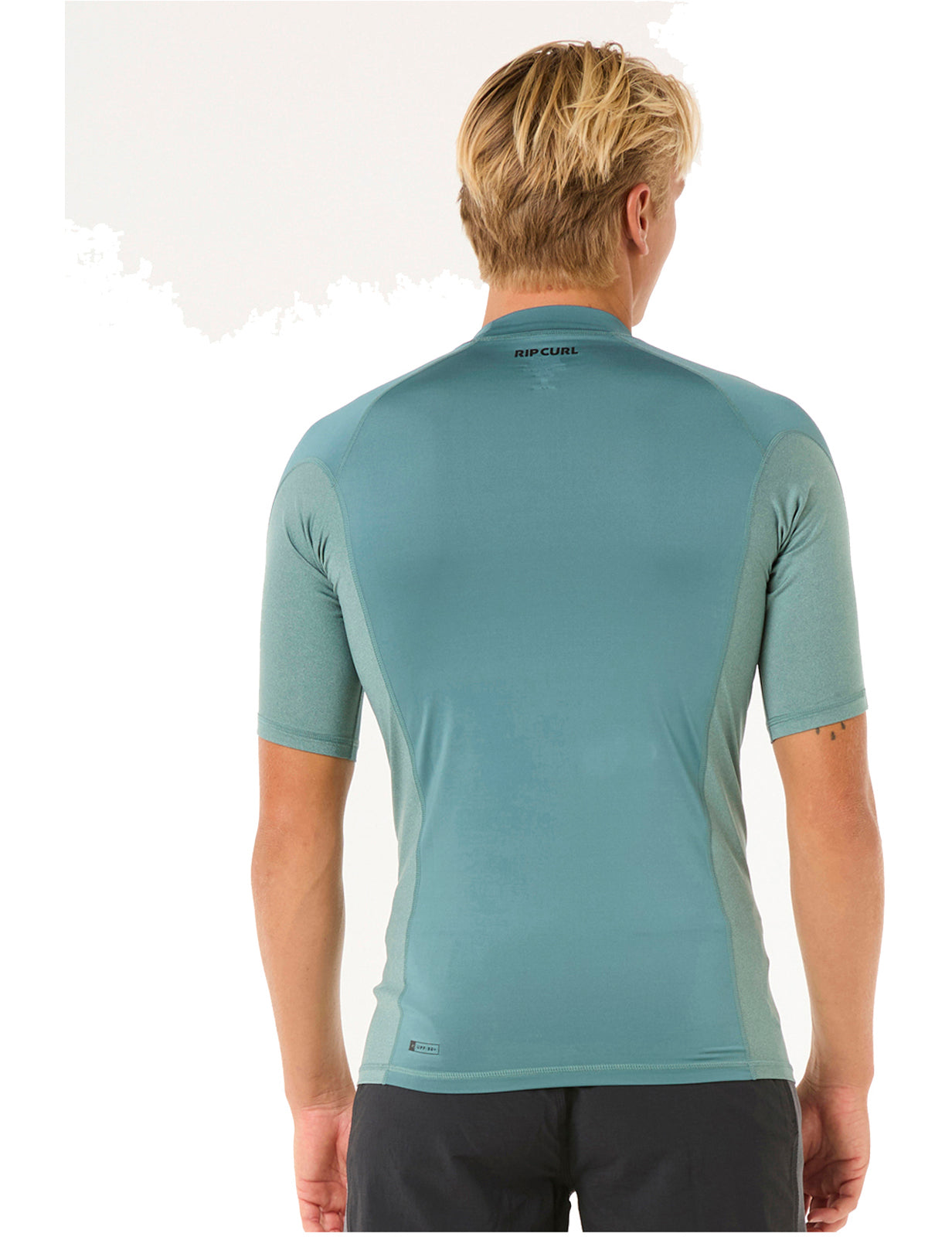 Rip Curl Waves UPF Performance Short Sleeve Rash Vest in Bluestone