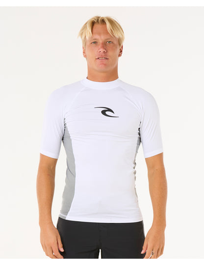 Rip Curl Waves UPF Performance Short Sleeve Rash Vest in White