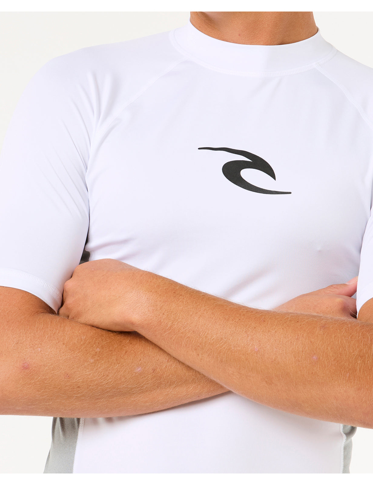 Rip Curl Waves UPF Performance Short Sleeve Rash Vest in White