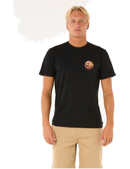 Rip Curl Wettie Passage Icon Short Sleeve T-Shirt in Black