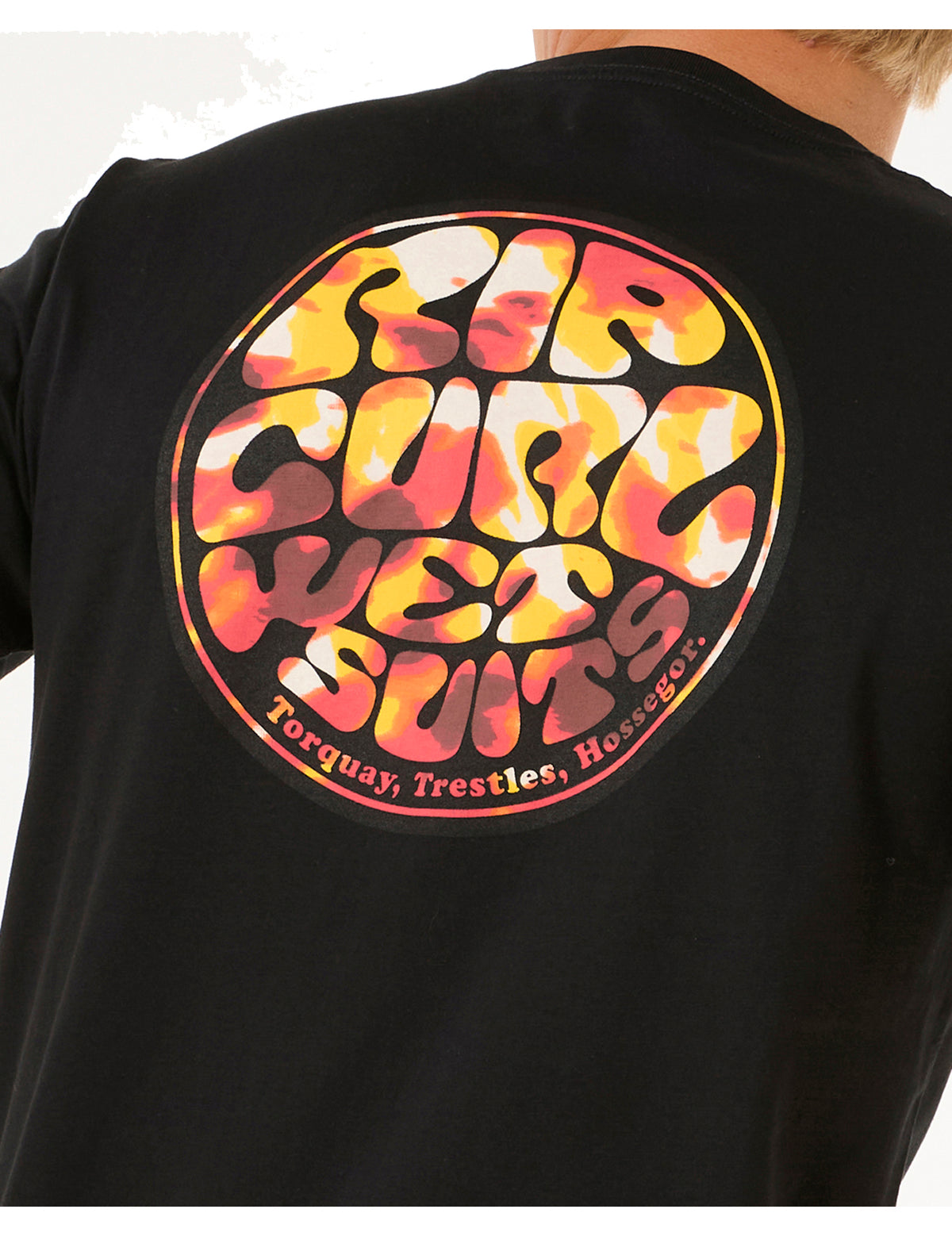 Rip Curl Wettie Passage Icon Short Sleeve T-Shirt in Black