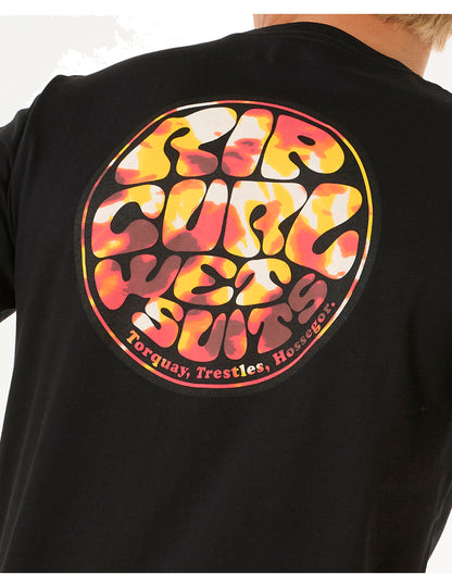Rip Curl Wettie Passage Icon Short Sleeve T-Shirt in Black