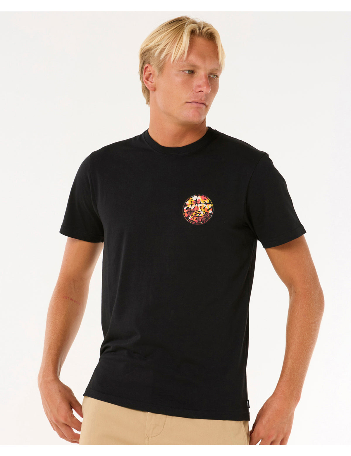 Rip Curl Wettie Passage Icon Short Sleeve T-Shirt in Black