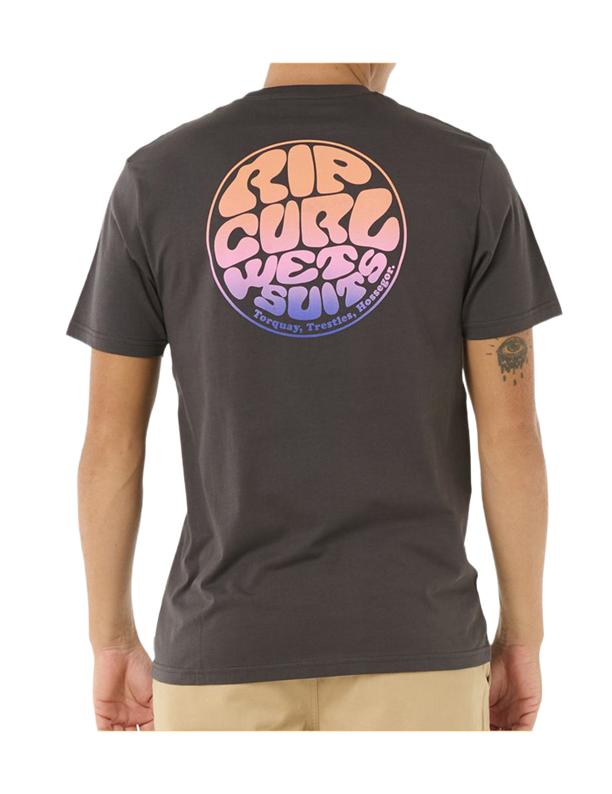 Rip Curl Wettie Passage Icon Short Sleeve T-Shirt in Washed Black