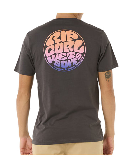 Rip Curl Wettie Passage Icon Short Sleeve T-Shirt in Washed Black