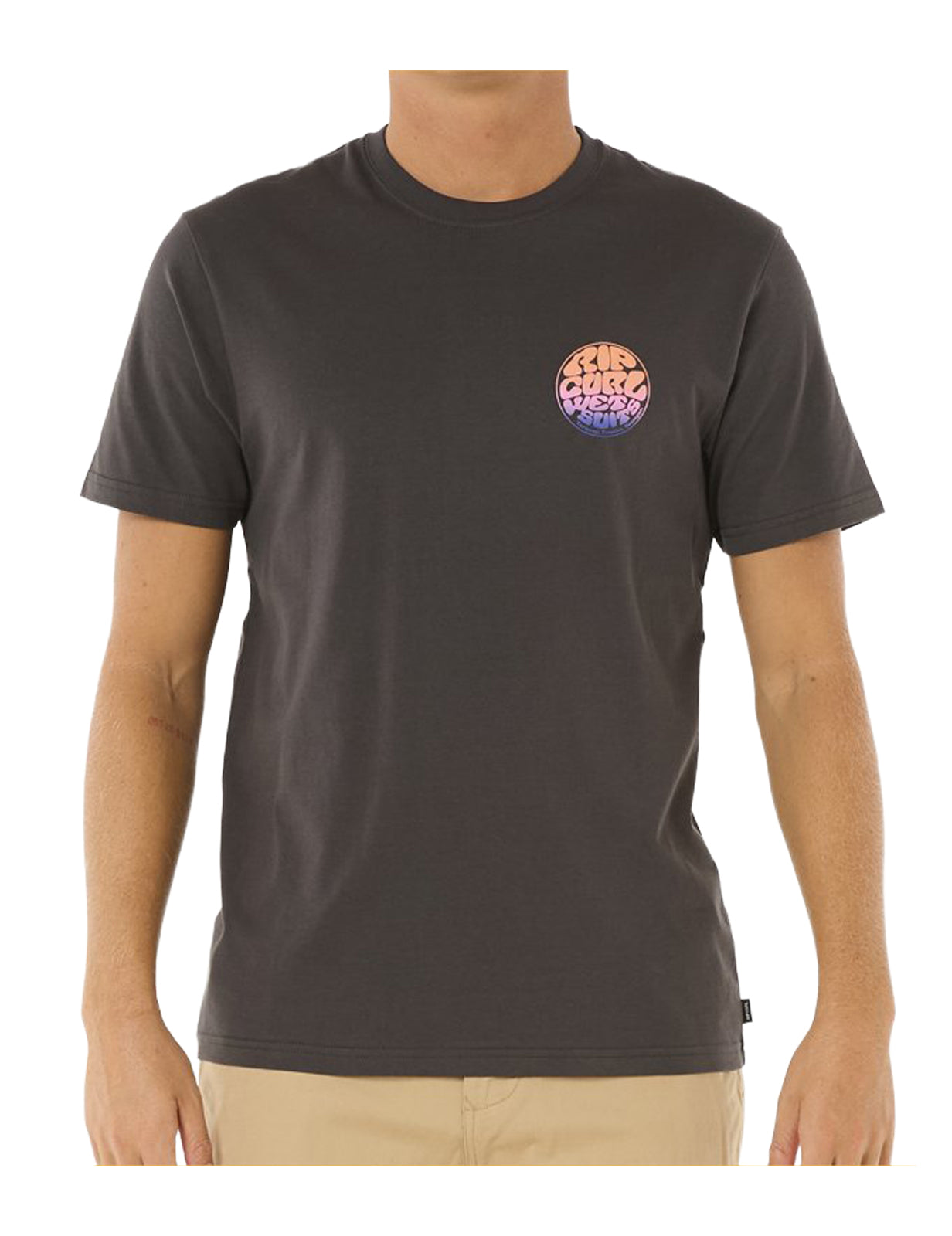 Rip Curl Wettie Passage Icon Short Sleeve T-Shirt in Washed Black