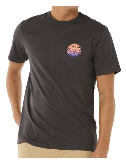 Rip Curl Wettie Passage Icon Short Sleeve T-Shirt in Washed Black