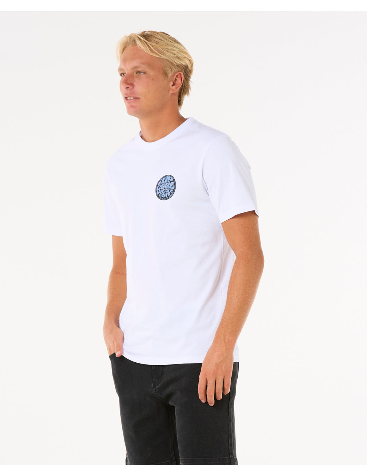 Rip Curl Wettie Passage Icon Short Sleeve T-Shirt in White