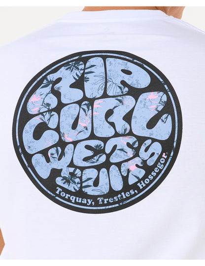 Rip Curl Wettie Passage Icon Short Sleeve T-Shirt in White