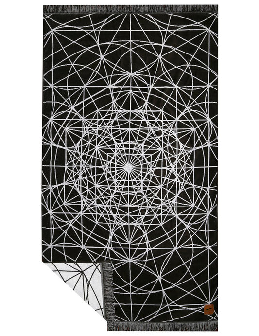 Slowtide Temple Beach Towel in Black/White