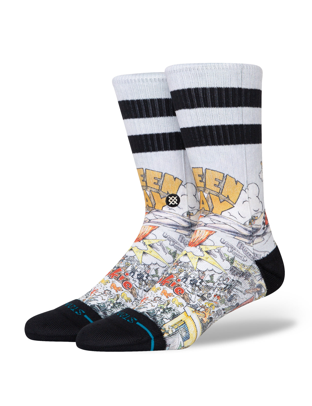 Stance Basket Case Green Day Crew Socks in Multi