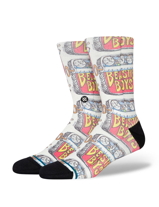 Stance Canned Beastie Boys Crew Socks in Off White