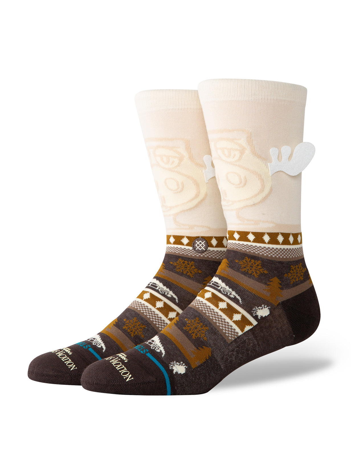 Stance Christmas Vacation Have Some Eggnog National Lampoon's Crew Socks in Dark Brown