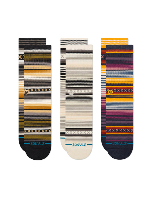 Stance Curren 3 Pack Crew Socks in Forest